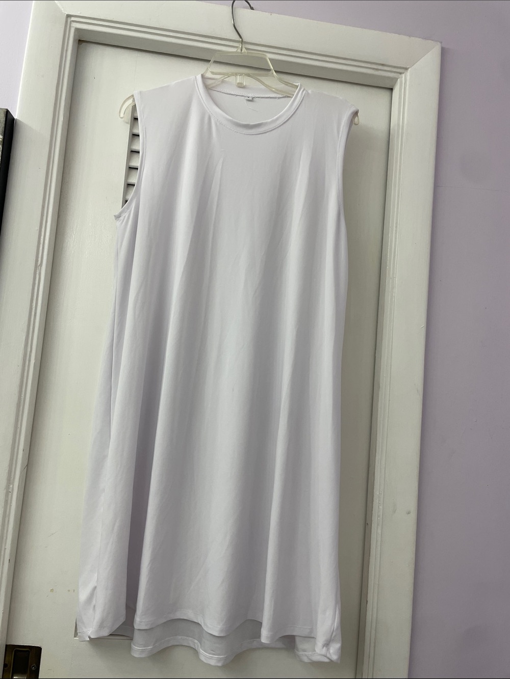 White Sleeveless Shift Dress